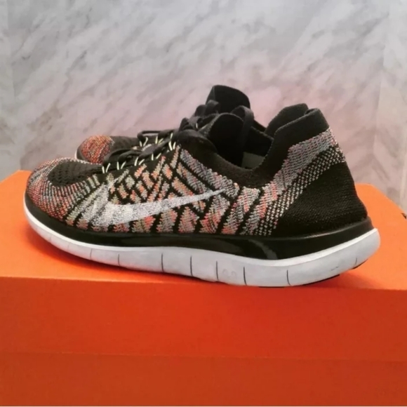 Nike Free 4.0 Flyknit Black Multi-Color Womens Running shoes Size 6 - Picture 4 of 7